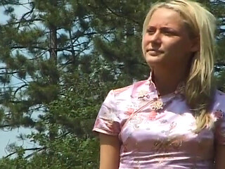 Peeing Blondie From Germany Is Here to Have Fun in Outdoor Session