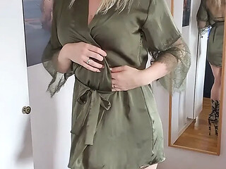 Swedish Blonde Milf Masturbates with Big Tits Out