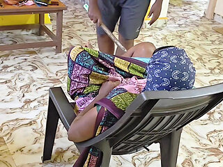 Owner seduces new male servant leg massage