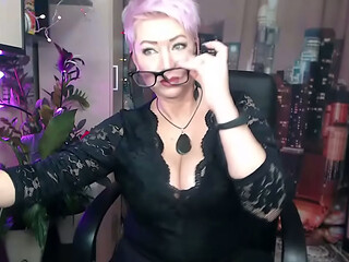 My stepmom is my webcam slut! Immodest dancing, close-up pussy and honest masturbation of a bitch in 45  format!