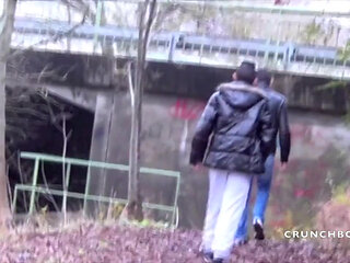 Twink fucked by straight curious in exhib outdoor cruising