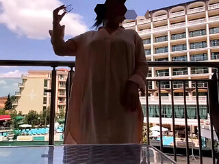 Sexy milf relaxes in hotel