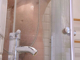 Hung Muscular Stepdaddy in the Shower - Nude for Peekers