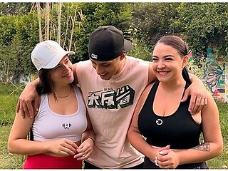 Daniela Gomez, Milan Rodriguez And Ema Ribeiro - Stranger Offers Money To Girlfriends In A Public Park To Fuck Their Tight Pussies