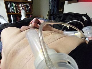 Feminized sissy cuck pumps her saggy tits