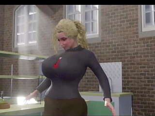 3D Solo Blonde POV Huge Boobs Scientist Breast Expansion w/ Sound added