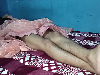 Picking up the saree and hitting the sister-in-law's pussy