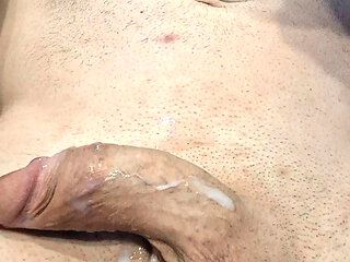 Shaved Cock Cumming with vibration