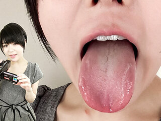 Short Hair Cutie Tsugumi Muto's One Metalic Tooth in Her Small Mouth!