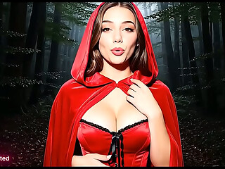 Little Red Riding Hood and the hunter [AI-generated]