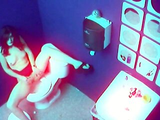 Solo slut masturbating in the office