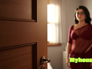 Sex with emotional stepsister on the floor of bathroom