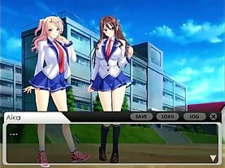 School day turns into naughty lesbian vore action in smutty anime game