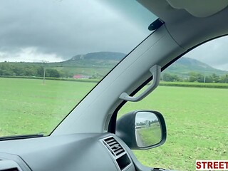 Michaela Isizzu gets face-fucked by a huge cock in public