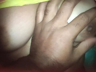 Paid Fan press my boobs and sucking