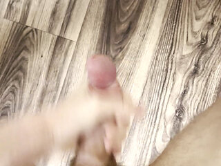 Horny Twink Jerking off. Huge Cumshot and Moaning