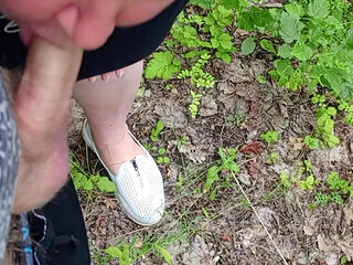A Friend Sucks My Dick in a Park and Swallows Cum