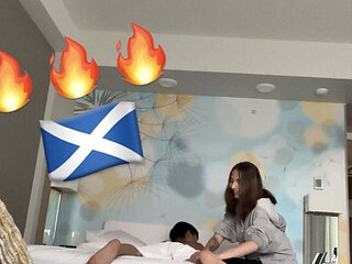 Scottish Girl Gives Asian Monster Cock a Happy Ending Massage