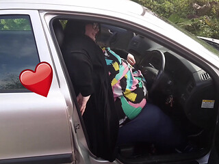 BBW SSBBW struggles to fit in car + bloopers