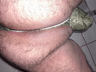 Nice Cum and Anal Penetration Using Green Thin Thong
