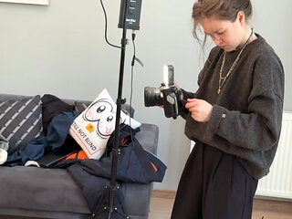 Behind the Scenes! Cute Funky Town in Hard Double Fucking on the Set of Porn with Her Stepbrothers!