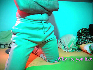 Confy sweatpants ASSJOB lap dance, cold night, Hot action - He jizzed in his pants