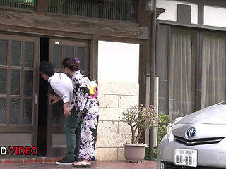 Kimono babe fucked hard and made to swallow big time