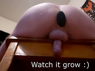 Hands Free Cumshot from Swollen Cock - Prostate And CBT Ball Spanking Orgasm - Huge Dripping Cumshot