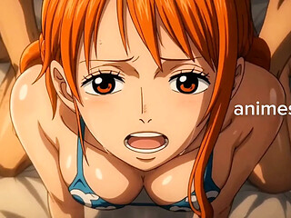 Ro Ro Nova Zoro enjoys Nami's big cock in a room