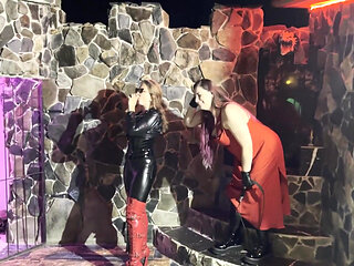 Hardcore Beating and Caning at Night by Two Merciless Dommes