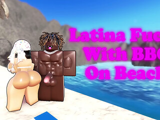 Latina Baddie Gets DESTROYED By BBC On Beach (ROBLOX)