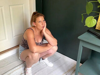 Hot Blonde MILF Neighbour Fucks Hard After Forgetting Her Key - Rough Doggystyle & Deep Throat BJ