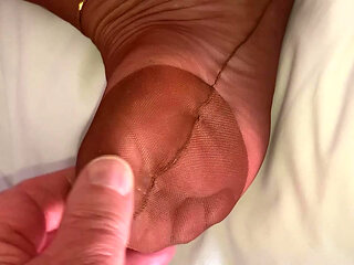 Vgq1 Aunty Sandra in White Girdle, Rht Stockings and Sheer Dress