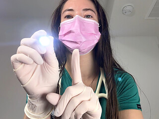 POV Professional Physical Exam in Green Scrubs