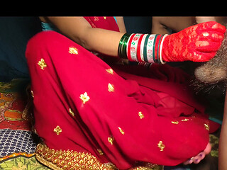 A Naughty Desi Couple in a Red Saree Gets Carried Away in a Secret Bedroom Encounter Full of Dirty Talk Forbidden Desires and