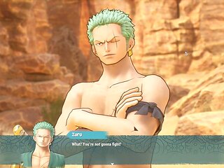 Playing the nude mod of One Piece Odyssey featuring Nami and Luffy in a sexy game play