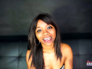 Petite Inked Brunette Evelyn Hairy Sloppy Rimjob Deepthroat Swallow!