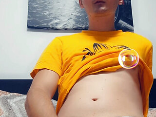 Naughty college boy make Snapchat cum video for his daddy