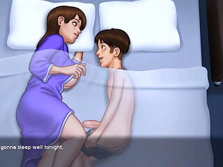 Stepmom and stepson making love under the covers