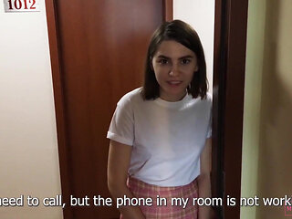 Let the Juicy Neighbor in My Hotel Room, Fucked Her and Cum Twice