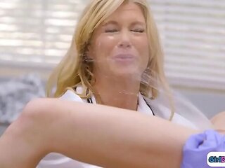 Kenzie Reeves Squirts on Doctor's Face - Shaved Pussy & Big Tits