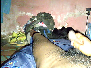 Bobby Johnson enjoys stroking his big black cock for fun