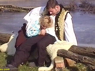 Ugly granny fucked outdoor