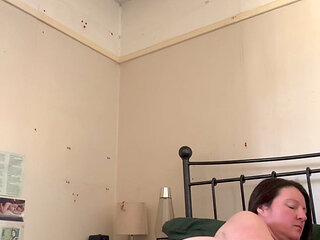 Glass Butt Plug Close up of Tight Cameltoe Pussy Covered in Oil Double Penetration Hard Cum Shot