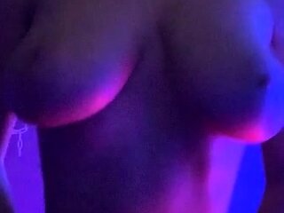 Amateur busty brunette masturbates and does hand job