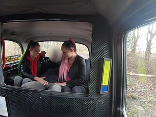 Sandra Zee and Lady Zee get fucked in the backseat of a taxi