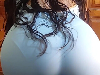 Its a Delight to See Her Long Hair and Her Hips as She Rubs Against My Cock