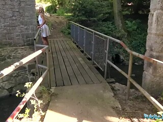 Anal Creampie in Public with Big Cock Blonde Babe Cherry Kiss