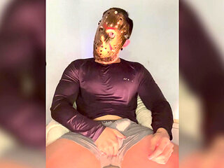 Jason's Neitan Wanking Until He Cums Hard (solo with Full Mask)