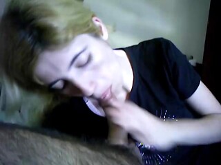 two Antique flicks of young wifey blowing man rod and receiving spunk in gullet, playfull.